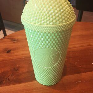 Starbucks Summer 2025 30 Years Frappuccino Studded Green Dome Lid Cold Cup 16 Oz